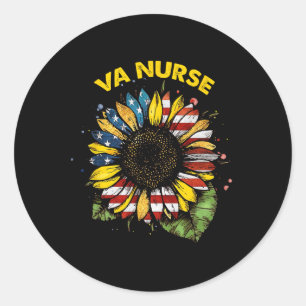 Vintag 4. Juli VA Nurse Patriotic Real Americ Runder Aufkleber