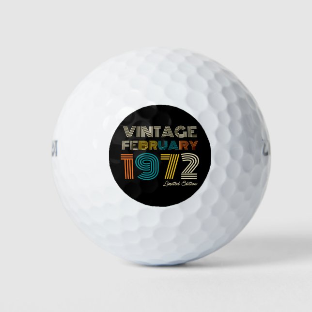 Vintag 50. Geburtstag im Februar 1972 Golfball (Vorderseite)