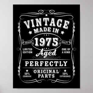 Vintag 50 Geburtstagsdekorationen Männer 50 Jahre  Poster