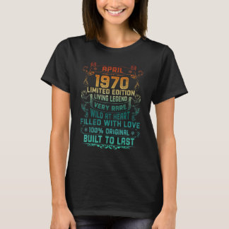 Vintag 52 Jahre alt April 1970 52. Geburtstag T-Shirt
