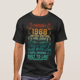 Vintag 55 Jahre alt Februar 1968 55. Geburtstag T-Shirt