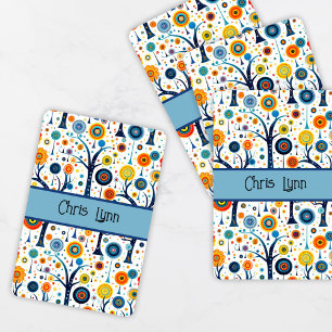 Vintag 60er Vibe Mod Blume Spielkarten