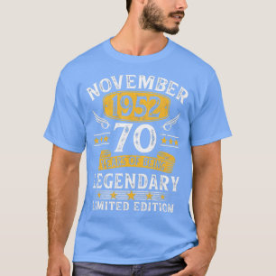 Vintag 70. Geburtstag November 1952 70 Jahre alt T-Shirt