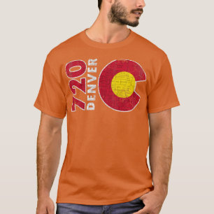 Vintag 720 Denver Colorado Flag Map Zuhause T-Shirt
