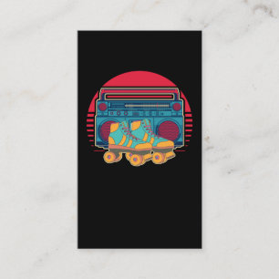 Vintag 80er Roller Skaten Girl Disco Rollerskates Visitenkarte