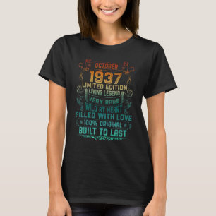 Vintag 85 Jahre alt Oktober 1937 85. Geburtstag T-Shirt