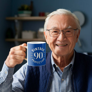 Vintag 90 Jahre bis zur Perfektion 90. Geschenke Kaffeetasse