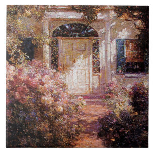 Vintag Abbott Fuller Grave Doorway und Garden Fliese