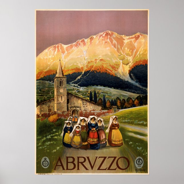 Vintag Abruzzo Italien Reisen Poster (Vorne)