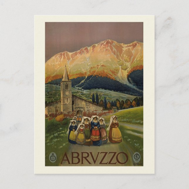 Vintag Abruzzo Italien Retro Italien Reisen Postkarte (Vorderseite)