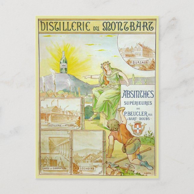 Vintag Absinthes Superieures Postkarte (Vorderseite)