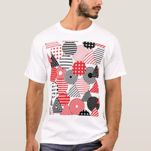Vintag Abstrakt: Punkte und Streifen T-Shirt