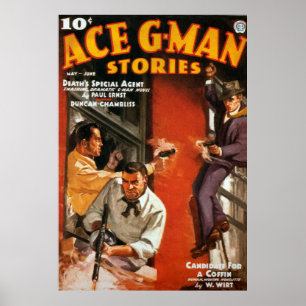 Vintag Ace G-Man Pulp Magazine Cover Poster