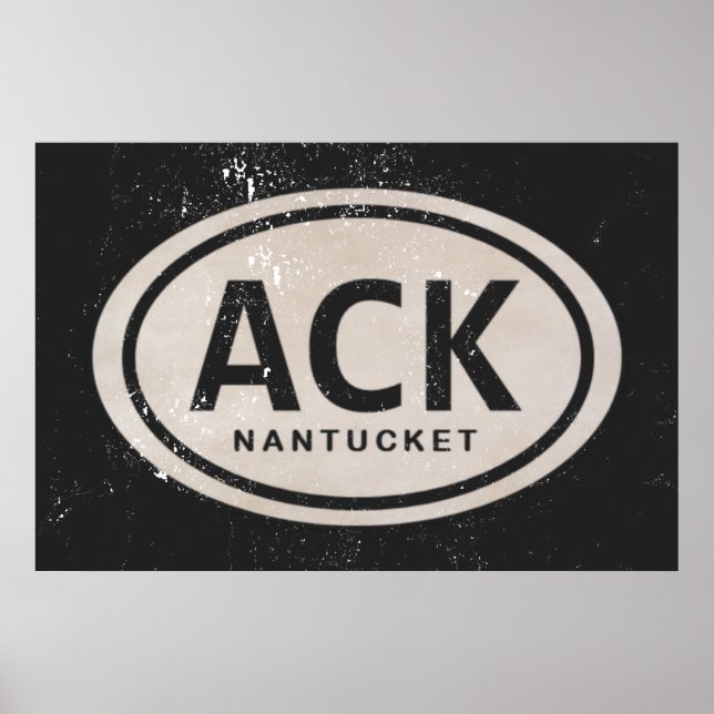 Vintag ACK Nantucket MA Beach Tag Poster (Vorne)