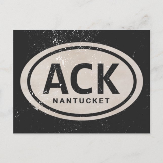 Vintag ACK Nantucket MA Beach Tag Postkarte (Vorderseite)