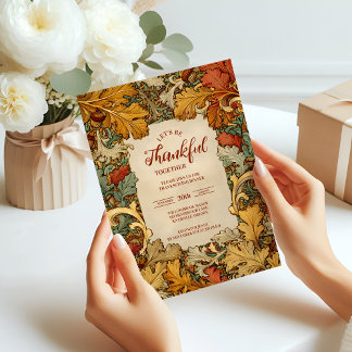 Vintag Acorn Erntedank Celebration Einladung