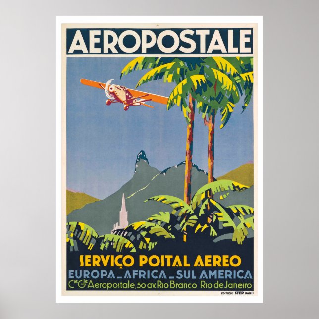 Vintag Aeropostale Travel Poster (Vorne)