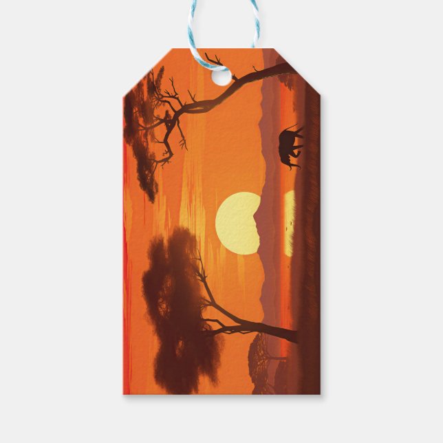 Vintag African Safari Geschenkanhänger (Vorderseite)