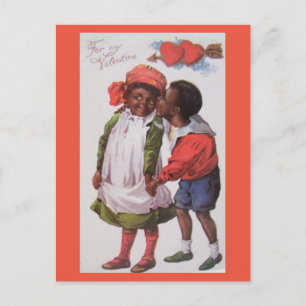 Vintag-Afrikanisch-Amerikanische Valentinische Pos Postkarte