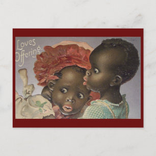 Vintag-Afroamerikanisches Paar Valentine Postkarte