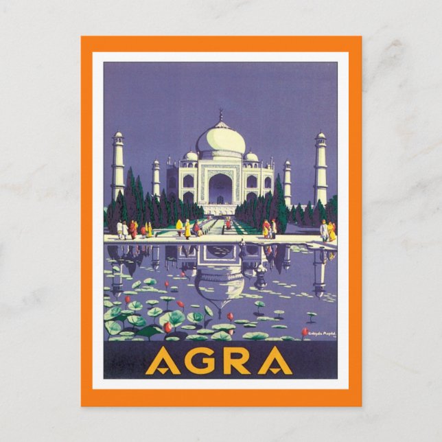 Vintag Agra Taj Mahal Indien Postkarte (Vorderseite)