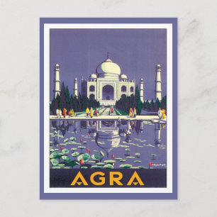 Vintag Agra Taj Mahal Indien Postkarte
