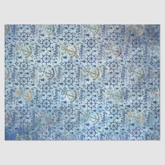 Vintag - Ahoy Time für Segler Seidenpapier (Vorderseite)