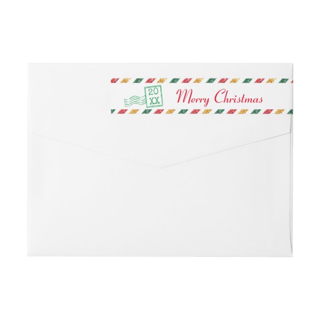 Vintag Air Mail Glitzer Weihnachten (Rückseite)