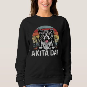 Vintag Akita Vater Retro Sunset Vathday Sweatshirt