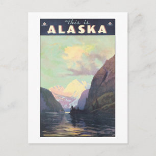 Vintag Alaska Poster Postkarte