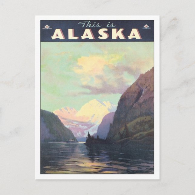 Vintag Alaska Postkarte (Vorderseite)