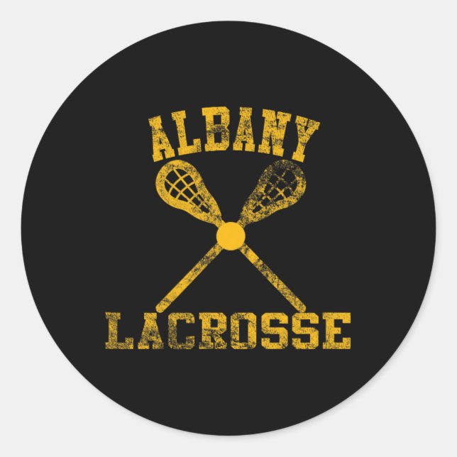 Vintag Albany Lacrosse Runder Aufkleber (Vorderseite)