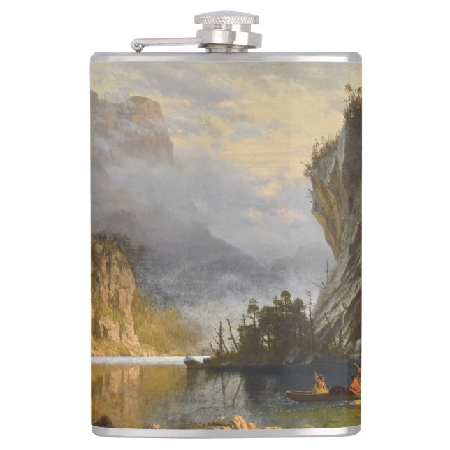 Vintag Albert Bierstadt Amerikanischen Ureinwohner Flachmann (Vorderseite)