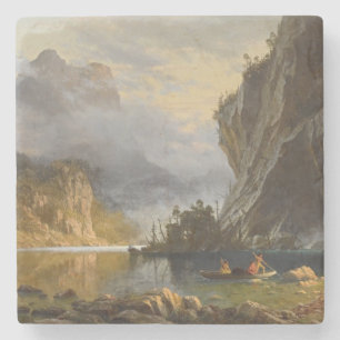 Vintag Albert Bierstadt Amerikanischen Ureinwohner Steinuntersetzer