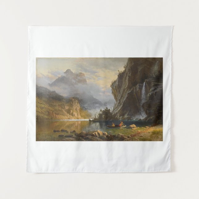 Vintag Albert Bierstadt Amerikanischen Ureinwohner Wandteppich (Vorderseite)