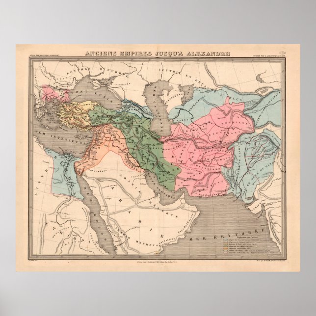 Vintag Alexander The Great Empire Map (1838) Poster (Vorne)