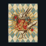 Vintag Alice White Kanbit Postkarte<br><div class="desc">Diese T - Shirt und andere Gegenstände haben eine stilisierte Grafik der Vintagen Viktorianischen Tennistalerie des Weißen Kaninchens aus den Abenteuern der klassischen Alice im Wunderland. Das Bild hat eine abgenutzte Textur für einen verblassten,  bedrückten Look.</div>