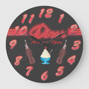 Vintag alles amerikanische Restaurant Große Wanduhr