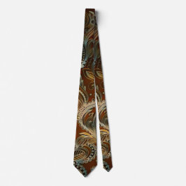 Vintag Almond Satin Paisley Print Neck Tie Krawatte