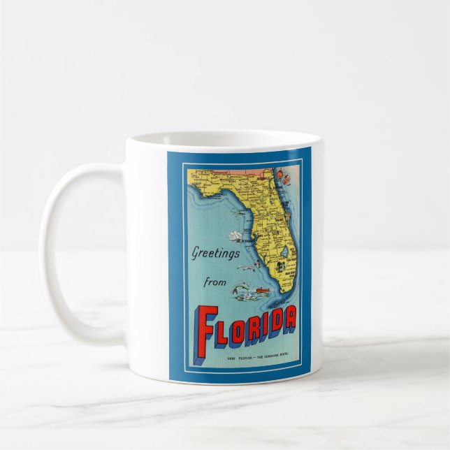 Vintag Alte Karte Florida Karte Tasse (Links)