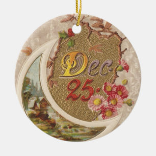 Vintag am 25. Dezember Keramik Ornament