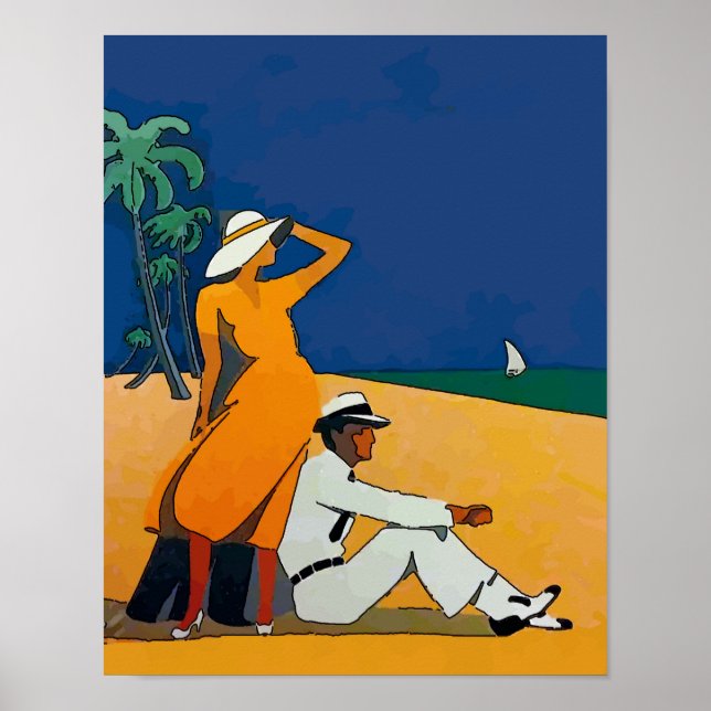 Vintag am Strand Poster (Vorne)