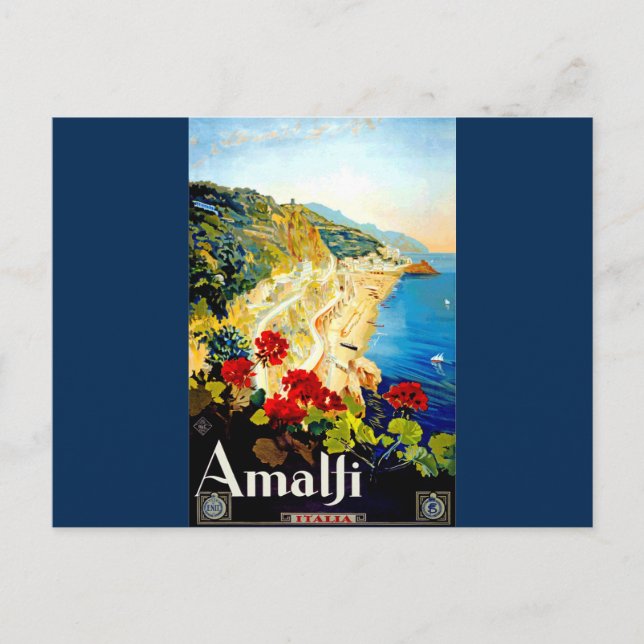 Vintag Amalfi Italien Europa Reisen Postkarte (Vorderseite)