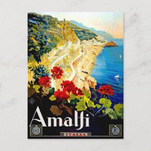 Vintag Amalfi Italien Europa Reisen Postkarte