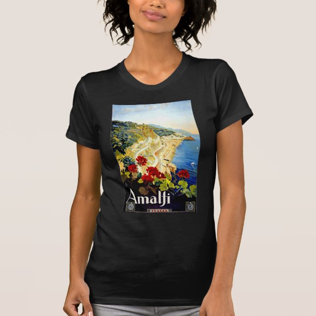 Vintag Amalfi Italien Europa Reisen T-Shirt (Vorderseite)