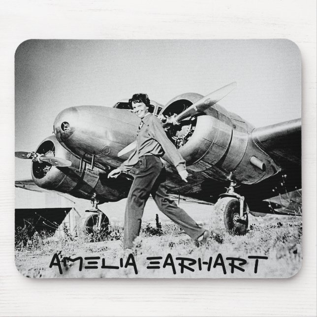 Vintag Amelia Earhart Foto Mousepad (Vorne)
