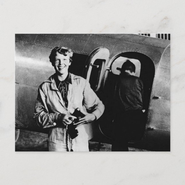 Vintag Amelia Earhart Foto Postkarte (Vorderseite)