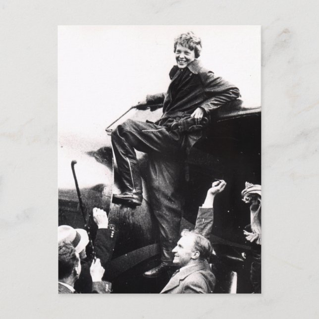 Vintag Amelia Earhart Foto Postkarte (Vorderseite)