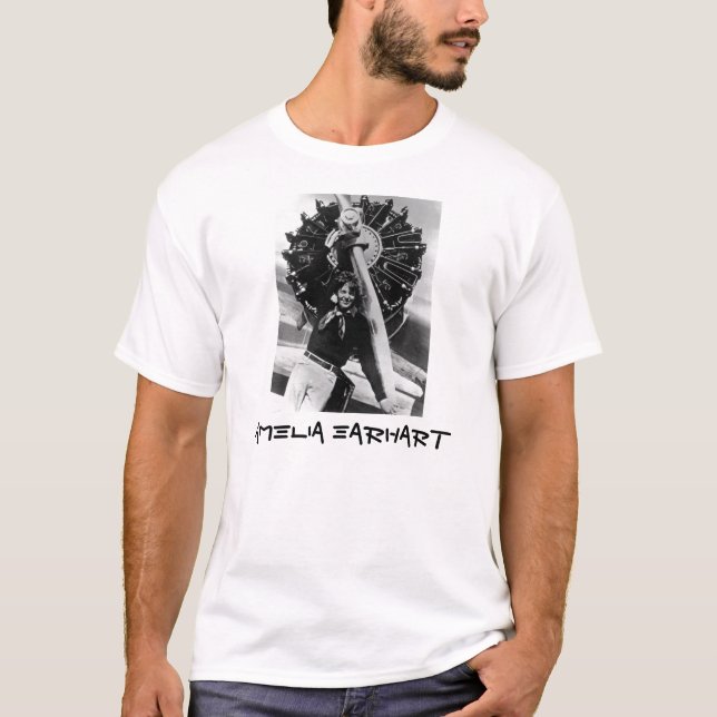 Vintag Amelia Earhart Foto T-Shirt (Vorderseite)