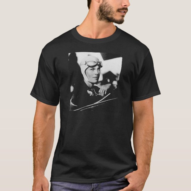 Vintag Amelia Earhart Foto T-Shirt (Vorderseite)